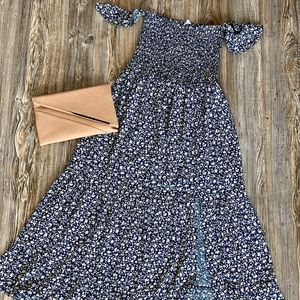 Navy Floral Maxi Dress